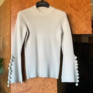 Madison light grey Ribbed Knit Top